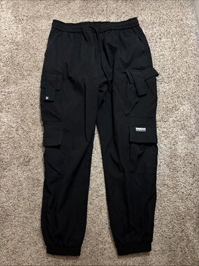 ROMWE Black Men's Cargo Jogger Pants